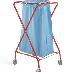 Carrello Portasacco a X Tondo Fisso in Acciaio Verniciato 120 Lt