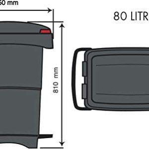 Bidone 80 LT Porta Rifiuti NELLO in Polipropilene con ruote e pedale BIANCO - 2