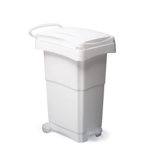 Bidone 80 LT Porta Rifiuti NELLO in Polipropilene con ruote e pedale BIANCO - 1