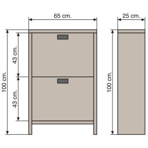 Mobiletto Ventilato In Metallo per Raccolta Differenziata ECO-AIR4 con 4 Secchi - 3