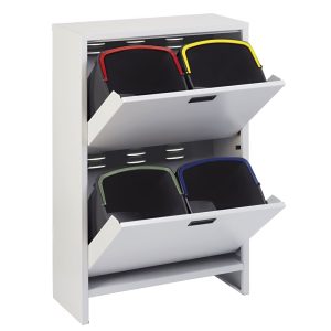 Mobiletto Ventilato In Metallo per Raccolta Differenziata ECO-AIR4 con 4 Secchi - 1