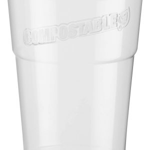 Bicchiere in PLA Biodegradabile Trasparente 250 CC Tacca 0,2 L 50 Pezzi