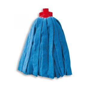 Mop in Microfibra Blu con Antibatterico Professionale Attacco a Vite