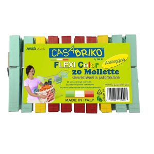 Casabriko Flexi 20 Mollette per Bucato Ultraresistenti Antiruggine Colorate