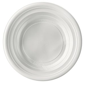 Piatto Fondo 220 MM Bianco in Polipropilene Infrangibile Riutilizzabile 50 Pezzi