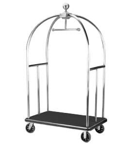 Carrello Portavaligie con Appendiabiti in Acciaio Inox Finitura Cromata