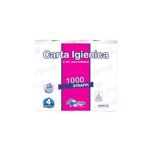 Carta Igienica in Cellulosa 2 Veli 250 Strappi Compatta 4 Rotoli - 1