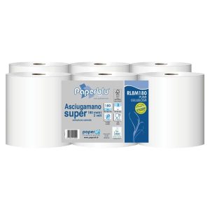 Asciugamani a Rotolo Estrazione Centrale 2 Veli Cellulosa 450 Strappi 6 Rotoli