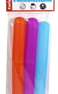Custodia Porta Spazzolino in Plastica Multicolore 3 Pezzi - 1