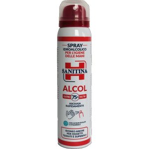 SANITINA Spray Idroalcolico Mani 100 ML con Acool 75%