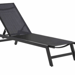 Set 2 Lettini Prendisole Impilabili in Alluminio con Ruote + Tavolino Grigio - 2