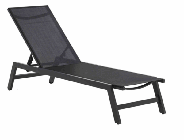 Set 2 Lettini Prendisole Impilabili in Alluminio con Ruote + Tavolino Grigio