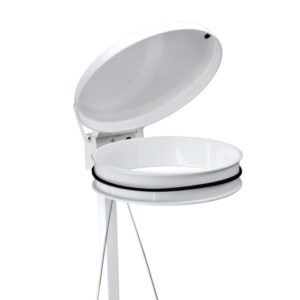 Portasacco Mobile Inox 110L  Con Pedale HACCP, Coperchio e Ruote Anti-Traccia - 4