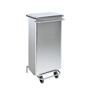 Contenitore Mobile a Pedale Inox 110L  Con Ruote, Frontale Apribile e HACCP - 1