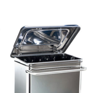 Contenitore Mobile a Pedale Inox 110L  Con Ruote, Frontale Apribile e HACCP - 2