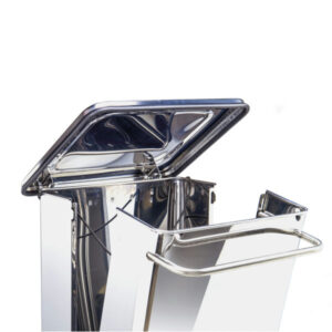 Contenitore Mobile a Pedale Inox 110L  Con Ruote, Frontale Apribile e HACCP - 3