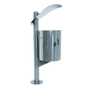 Gettacarte Inox da 30L  Con Base Fissa, Fondo Forato e Svuotamento a Ribalta