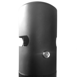 Posacenere a Colonna Inox Nero Antivandalo con Griglia e Fissaggio al Suolo - 3