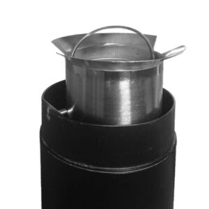 Posacenere a Colonna Inox Nero Antivandalo con Griglia e Fissaggio al Suolo - 4