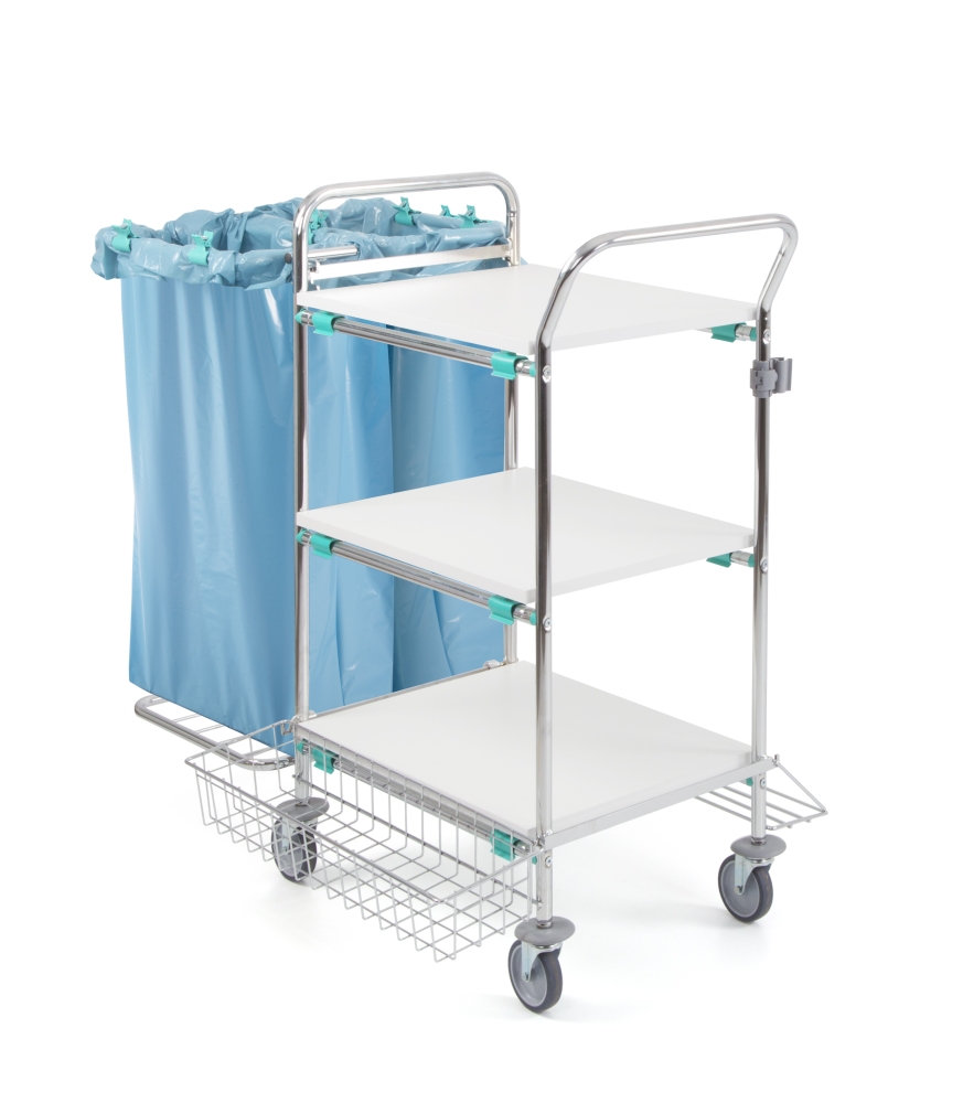 TTS Tecno 140 Carrello Pulizia Multiuso Cromato con Struttura Robusta