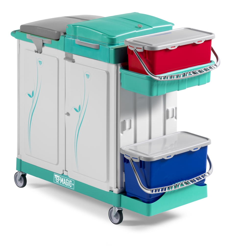 TTS Magic System 760E Carrello Pulizia Professionale con 3 Reparti Chiusi