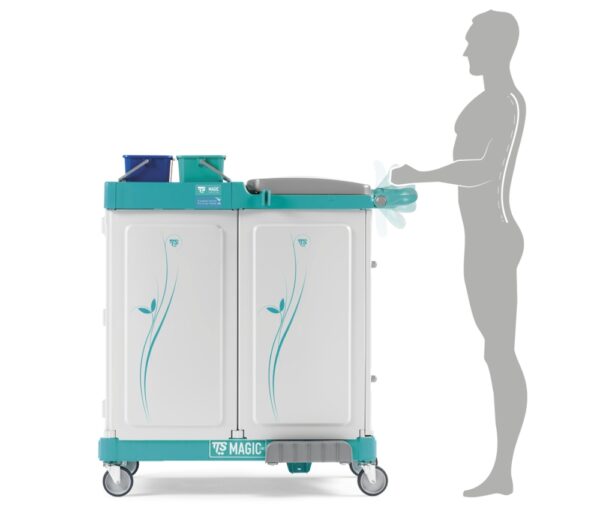 TTS Magic System 760E Carrello Pulizia Professionale con 3 Reparti Chiusi