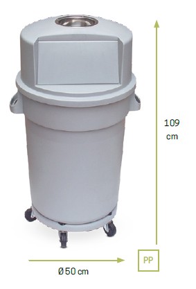 Stilcasa Pattumiera in Plastica con Ruote 210 LT