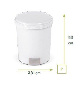 Stilcasa Pattumiera in Plastica con Pedale 40 LT Bianca