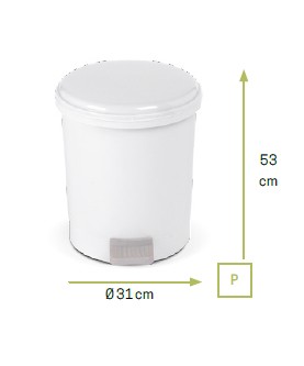 Stilcasa Pattumiera in Plastica con Pedale 40 LT Bianca