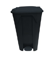 Stilcasa Pattumiera a Pedale in Plastica + Coperchio Nero 100 LT