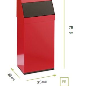 Stilcasa Gettacarte Basculante con Posacenere Rosso in Metallo Verniciato 40 LT