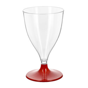 Calice Esay con Gambo Rosso Riutilizzabile PP Natale 200 CC 6 Pezzi