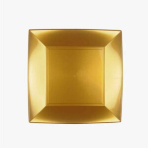 Piatto Dessert Oro PP Riutilizzabile Natale Capodanno 180 x 180 mm 6 Pezzi