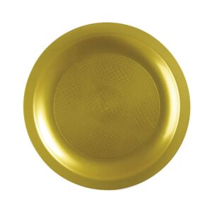 Piatto Piano Oro PP Riutilizzabile Natale Ø 220 mm 6 Pezzi