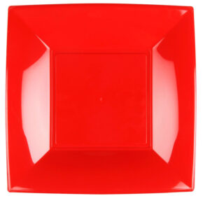 Piatto Rosso PP Grande Riutilizzabile Natale 290 x 290 mm 6 Pezzi