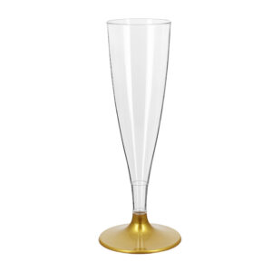 Flute + Gambo Oro PP Elegante Riutilizzabile Natale 140 CC 6 Pezzi