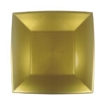 Piatto Grande Oro PP Riutilizzabile Natale Capodanno 290 x 290 mm 6 Pezzi