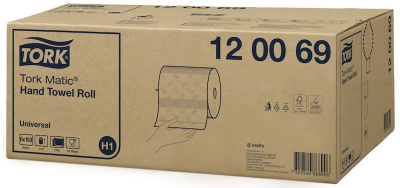 Tork Matic 120069 Asciugamani a Rotolo Universal Sistema H1 6 Rotoli