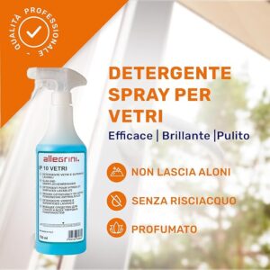 Allegrini IP 10 Vetri Detergente Vetri e Superfici Lavabili 750 Ml - 3