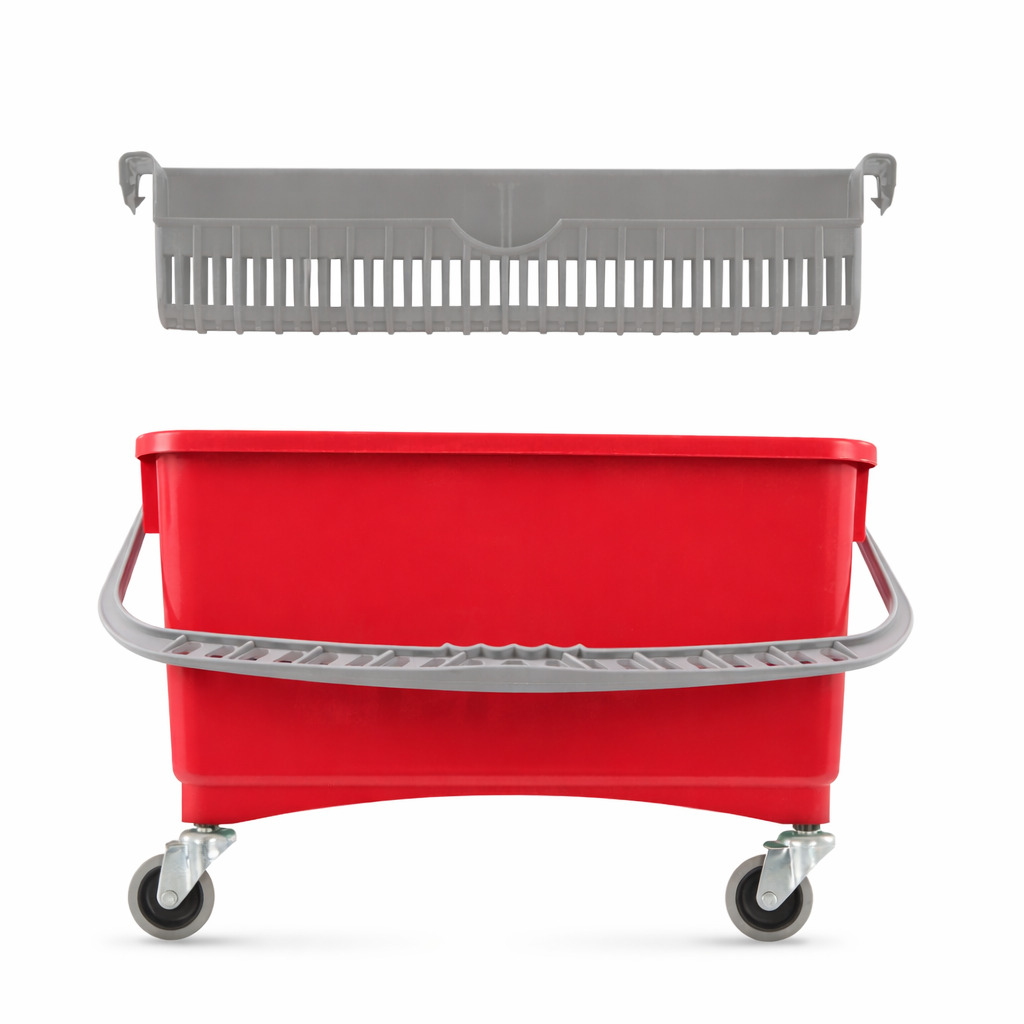 Secchio Lavavello Spandicera Rettangolare 22 Lt con Ruote e Strizzatore