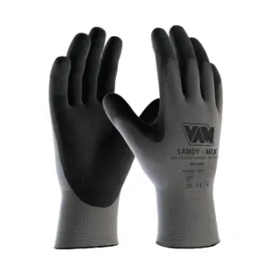 Guanti da Lavoro Nitrile Sabbiato Antiscivolo Grigio DPI II - 3