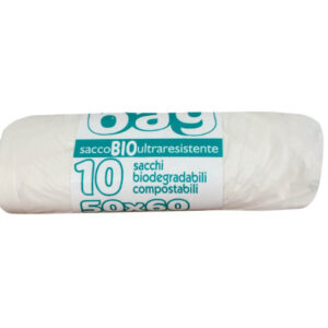 Sacchi Biodegradabili 50x60 Bianchi 30 LT Rotolo da 10 Pezzi - 1