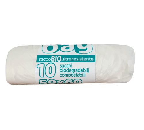 Sacchi Biodegradabili 50x60 Bianchi 30 LT Rotolo da 20 Pezzi