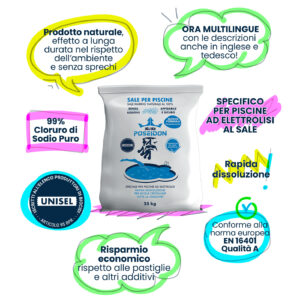 Sale per Piscina Elettrolisi Granulare 99,8% Rapida Dissoluzione 25 Kg - 2