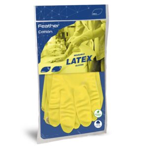 Guanti Riutilizzabili Gialli Lattice Felpati Reflexx Feather Cotton DPI I 40 Gr - 6