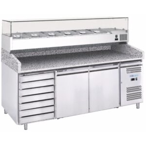 Banco Pizza Refrigerato Ventilato -2+8°C 20208001000 cm Potenza Ridotta