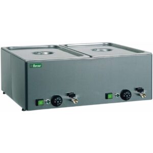 Tavola Calda a Bagnomaria 2 GN1/1 con Rubinetto di Scarico e Temperature Differ
