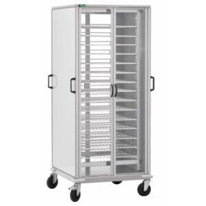 Carrello Portapiatti Armadiato con 10 Griglie GN2/1 7578170 cm