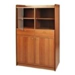 Mobile Sala Alto Doppio con 2 Sportelli in Plexiglas, Finitura Noce, 6849144 c