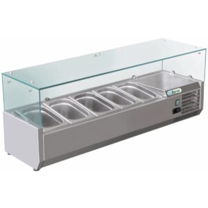 Vetrina Refrigerata Pizzeria GN1/4 Acciaio Inox 1200 mm